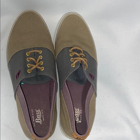 Bass Canvas Sneakers 3156W Olive Blue Purple Sz 9 - Picture 8 of 10